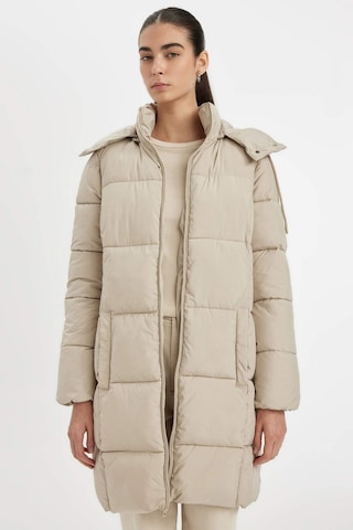 DeFacto Puffer Şişme Uzun Mont Parka Su İtici Regular Kalıp Çıkarılabilir Kapüşonlu A1315AX24WNBG284 Bej