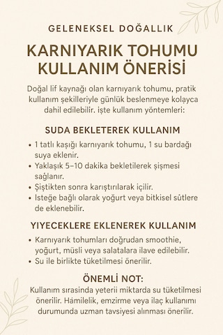 Sultanbahçe Karnıyarık Otu Karnıyarık Otu Tohumu 160 Gr Psyllıum