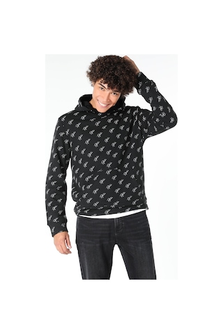 Colin's Regular Fit Baskılı Kapüşonlu Siyah Erkek Sweatshirt CL1059665_Q1.V2_BLK Siyah