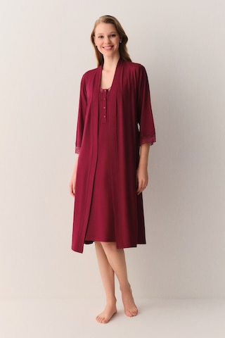 Suwen Catrine Kısa Sabahlık Sh26636615102 Bordo