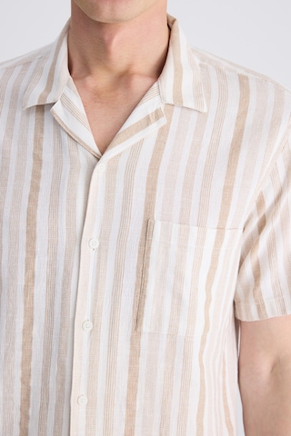 Twn Relaxed Fit Bej Armürlü %100 Pamuklu Gömlek 4ec02f1023132 Bej