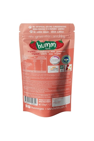 Humm Organik Çilekli Vegan Mini Küpler 30gr