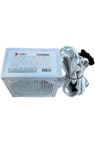 Zoko ZK600 600W 12 CM Fanlı Güç Kaynağı Beyaz