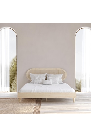 Padova Hazeran Ahşap Vernik Karyola Kolay Kurulum-931 Çift Kişilik