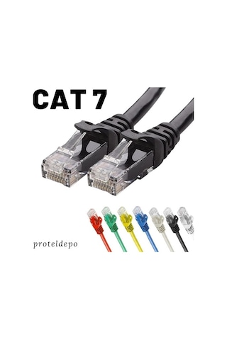 Irenis CAT7 Kablo Ethernet Network İnternet Lan Ağ Kablosu 5 M-Siyah