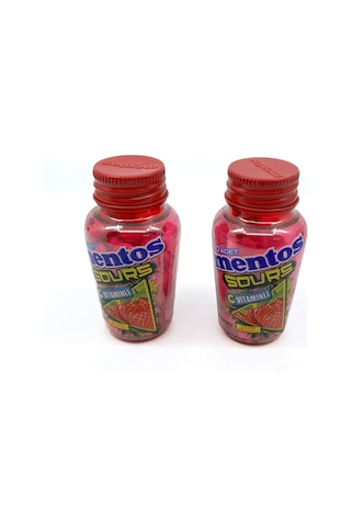 Mentos Sours Şekersiz Tatlandırıcılı C Vitaminli Çilek Aromalı Tablet Şekerleme 49gr X 2 Adet
