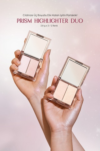 İnci Tanecikli Yoğun Işıltı Sağlayan 2 Li Highlighter Clio Prism Highlighter Duo 02lavender Voyage