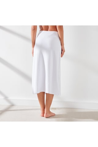 Kadın Dizaltı Uzun Jüpon Etek Altı Astar Beyaz