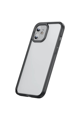 Baseus iPhone Uyumlu 12 Mini Kamera Lens Koruyuculu Frame Kılıf- 5775 Siyah