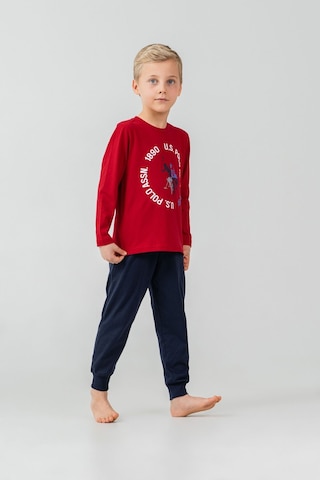 U.S. Polo Assn. Erkek Çocuk Pijama Takımı Baskılı Kırmızı Uzun Kol Pijama Takımı Us2638-c-v2 Us2638-c-v2