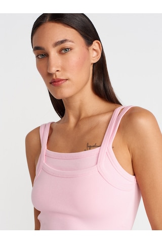 Dilvin 21105 Çift Askılı Atlet-toz Pembe Toz Pembe