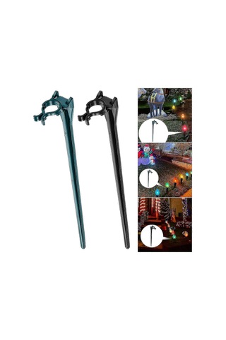 20 Adet Işık Kazığı Kolay Kurulum Noel Işık Tutucu Bahçe Dış Mekan İçin Evrensel Zemin Kazığısiyah