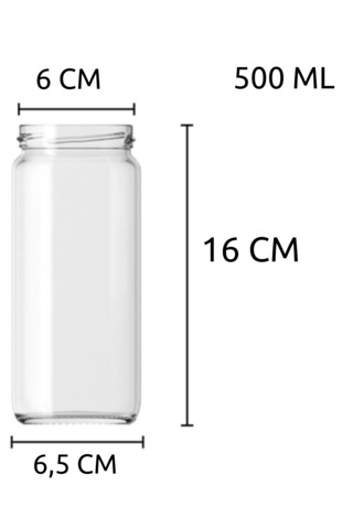 6 Adet Metal Gold Altın Kapaklı Konserve 500 Cc Şeffaf Uzun Cam K
