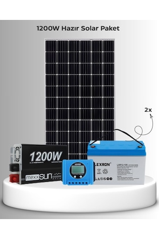1200W Hazır Solar Paket – Bağ Evi & Karavan & Hobi Bahçesi