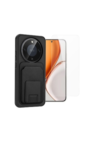 Teleplus Honor Magic 8 Lite Kılıf Bikart Kartlıklı Standlı Kapak + Nano Ekran Koruyucu