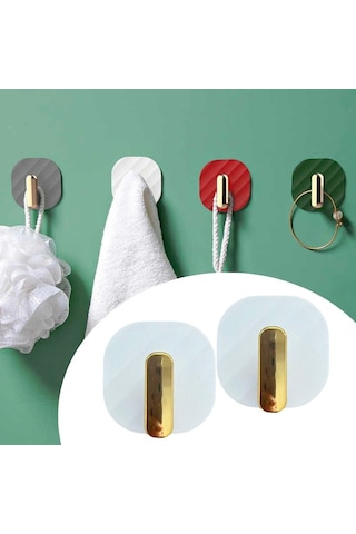 Buffer 2li Yapışkanlı Retro Askılık Dolap Kapak Kulpu Beyaz Çok Renkli