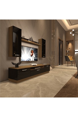 Decoraktiv Trio 5d Mdf Tv Ünitesi Tv Sehpası Pera - Siyah
