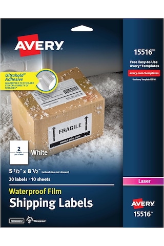 Avery Güvenli Beslemeli Su Geçirmez Basılabilir Kargo Etiketleri, Diğer
