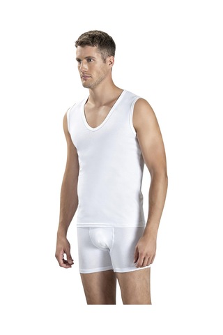 Jiber Erkek Derin V Yaka Sıfır Kol Likralı Fanila Atlet 117 - 3 Adet 001