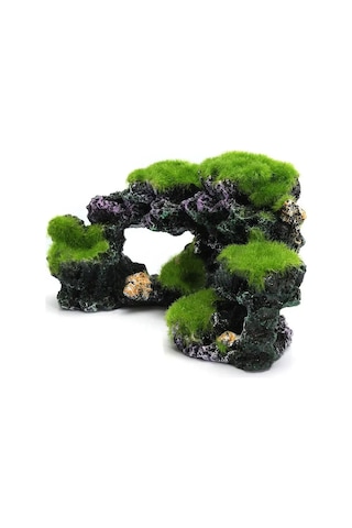 Xindoker Akvaryum Dekoru: Gerçekçi Yosunlu Mercan Kayalığı Ve Resin Deniz Taşı, Balıklar İçin Güvenli Ve Bakım Gerektirmeyen