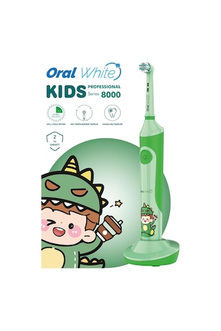 Professional Series 8000 Çocuklara Özel Şarjlı Diş Fırçası Yeşil Color Kids Yumuşak Başlık Diğer