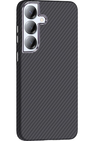 Goocamp Galaxy Uyumlu S25 Plus Kılıf M-safe Şarj Özellikli Karbon Fiber Görünümlü Gros Kapa Lacivert