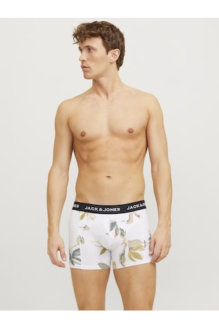 Jack & Jones Jack Jones Erkek Desenli Pamuklu 6 Lı Boxer Set 12273114 Beyaz