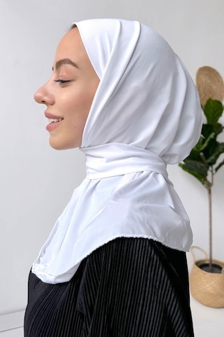 Kahijab Çıtçıtlı Bone - Beyaz - Standart Beyaz