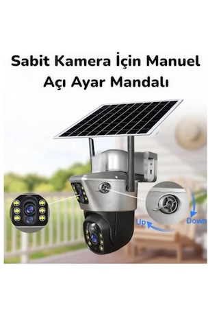 Bester Çift Kameralı 4g Sim Kart Ip 6mp Güneş Panelli Kamera Üst