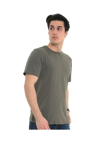Raru Erkek %100 Pamuk T-Shirt Gravıs Haki (541475170) Çok Renkli