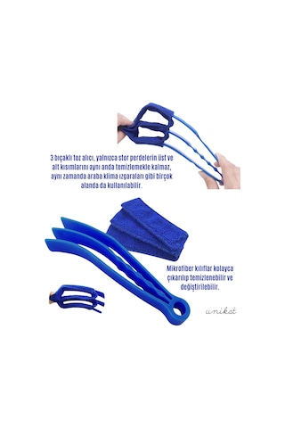 Oto Klima Ve Havalandırma Temizlik Fırçası - Mikrofiber Bezli - Çok Fonksiyonlu Kullanım 1 Adet