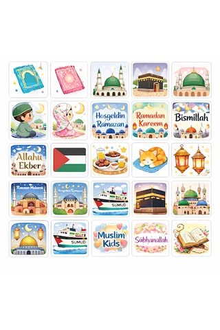 İslami Stickers Çok Renkli