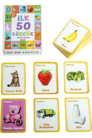 İlk 50 Sözcük Kart Bebekler İçin Öğrenme Konuşma Yardımcı Flash C