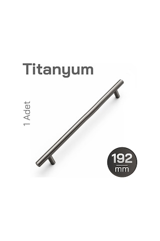 1 Adet Titanyum Renk 192mm 19,2cm Metal Mobilya Mutfak Dolap Çekmece Dolabı Kulbu Kulpu Kulpları