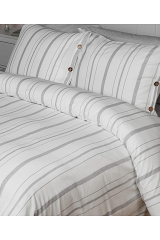 Cotton Collection Tek Kişilik Çizgili Nevresim Seti Solinea Renkli