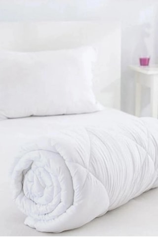 Antialerjik Silikon Tek Kişilik Yorgan Microfiber Yastık Hediyeli Beyaz
