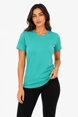 Alfanora Kadın Basic Tişört Bisiklet Yaka Kısa Kol Günlük Yazlık Slim Fit T-shirt - Su Yeşili