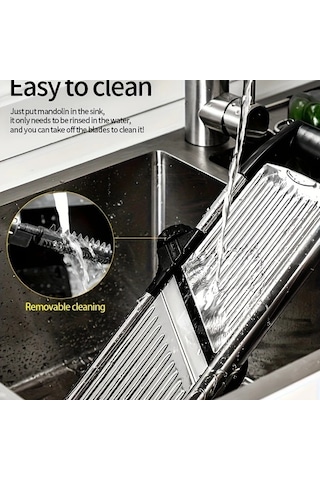 Xuweiwei Siyah Abs Ss Pp Ayarlanabilir Mandolin Dilimleyici Paslanmaz Celik Zahmetsiz Dilimleme Ve Dograma Aleti Siyah