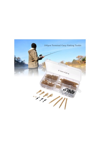 Lixada 100 Adet Terminali Sazan Balıkçılık Iğneler Y4700cm Kamuflaj