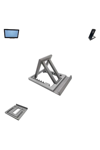 Özel Üretim Katlanabilir & Ayarlanabilir 7 Kademeli Telefon Tablet Standı Tablet Telefon Tutucu Gri