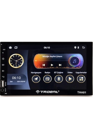Trident Tha81 Double Dın Android 10 Ram 2 Gb Rom 16 Gb 7 Inch Oto Multimedia Player