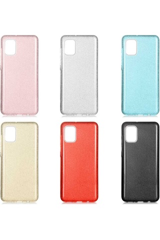 Galaxy Uyumlu A31 Kılıf Zore Shining Silikon Kırmızı