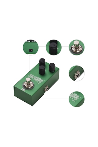Ruicoo Gitar Overdrive Efekt Pedalı Metal Kasa - 6.35mm Giriş/çıkış, Ton Ve Kazanç Kontrolü, Led Gösterge