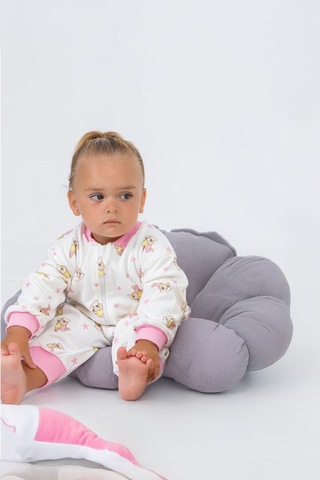 Miniğimin Cicileri Fitilli Pamuk Penye Karakter Baskılı Bebek Tulum - Pembe Pembe-51006