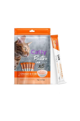 Catty Bistro Tavuklu Ve Yengeçli Yetişkin Kedi Krema Ödülü 5 X 14 Gr