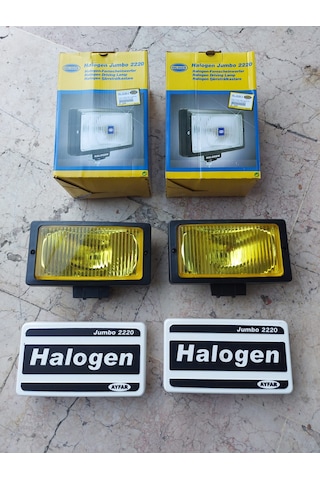 Sis Lambası Düz Çizgili Sarı Cam Halogen Kapaklı Sis Farı Ø 242x133