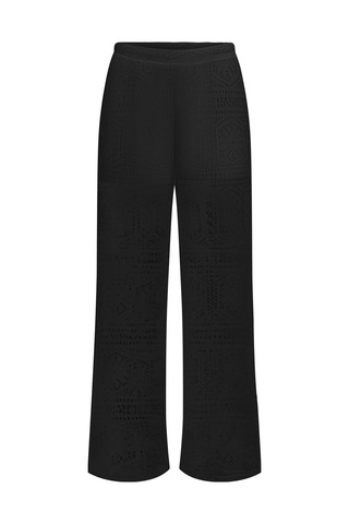 Only Onllıan Lace Kadın Pantolon Geniş Paça Dantel Detaylı Şık Günlük Siyah