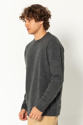 Erkek Kaşmir Dokulu Bisiklet Yaka Şık Triko Kazak Antrasit