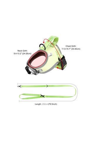 Funadd Traction Rope Reflective Breatheable Nylon Pet Vest Dog Harness, Size: S Green