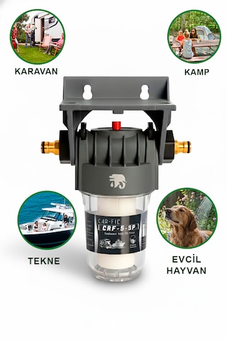 Car-fil Crf-5-sp-eu Taşınabilir 5" Su Filtresi 5 Mikron Pp Karavan Tekne Kamp Için